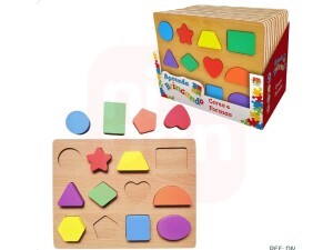 Tabuleiro Didatico Formas De Madeira C/12 Peças
