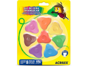 Giz de Cera 12 Cores Triangular - Acrilex