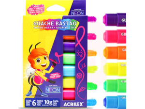 Guache Bastão Neon 6 Cores – Acrilex